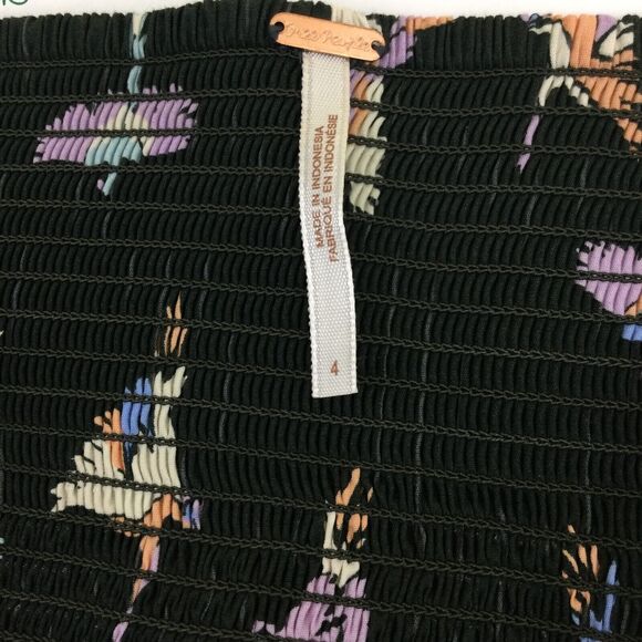 Free People Sunshine of Your Love Parrot Print Strapless Midi Dress Black Size 4 - Picture 8 of 11